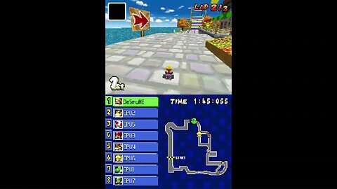 Mario Kart DS - Delfino Square Gameplay