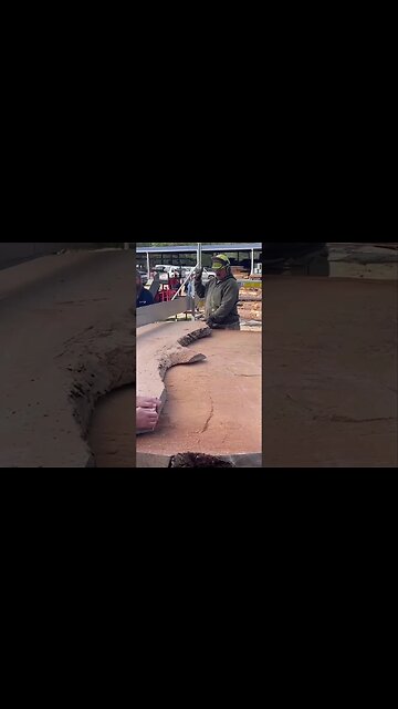 Massive Pecan Log Being Slabbed For Table Tops #shorts