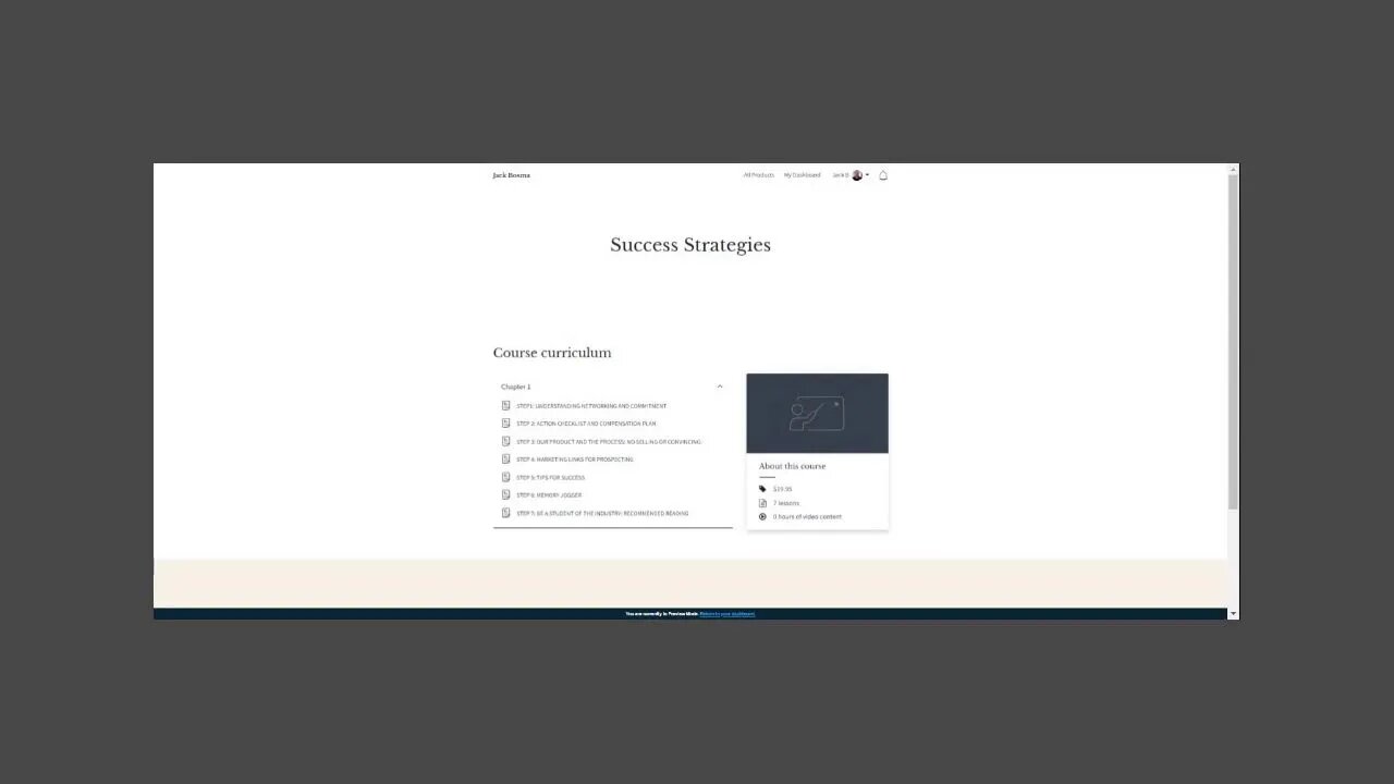 Please Enroll And Complete The Success Strategies Course By Jack Bosma