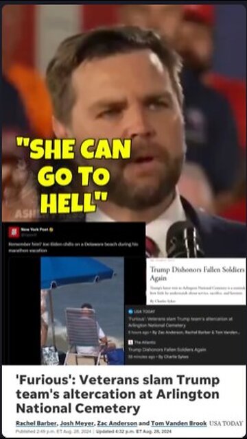 JD Vance tells Kamala to "go to hell" after campaign criticized Trump for going to Arl Nat Cemetery