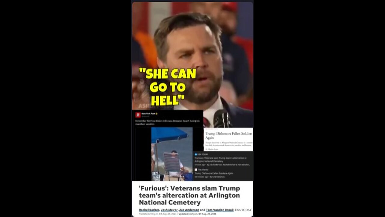 JD Vance tells Kamala to "go to hell" after campaign criticized Trump for going to Arl Nat Cemetery