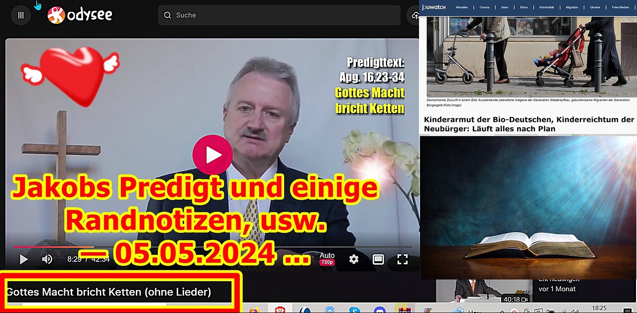 Jakobs Predigt und einige Randnotizen, usw. — 05.05.2024 ...