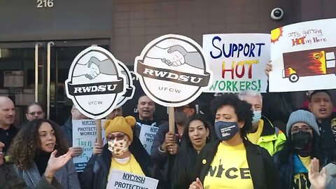 Protect workers from Extreme Temperatures Rally 216 West 14th St 2/10/23 JESSICA RAMOS/LATOYA JOYNER