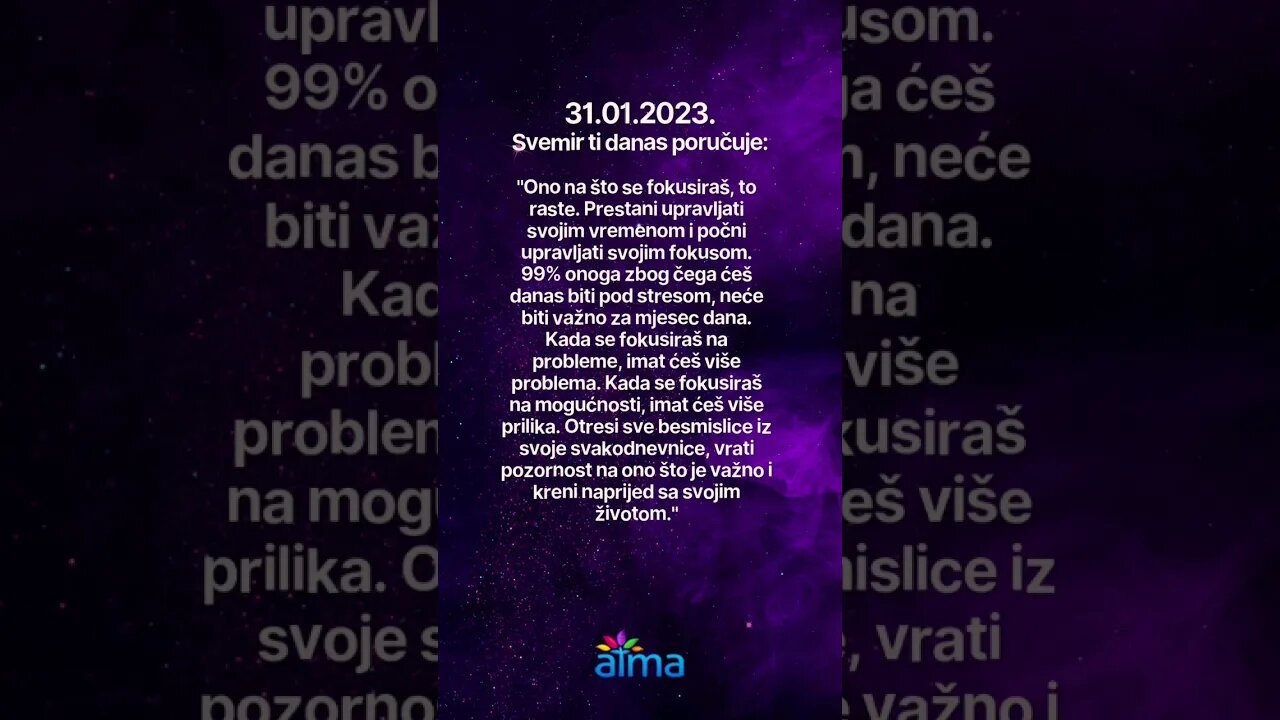 Poruka Svemira 31.01.2023. 💙