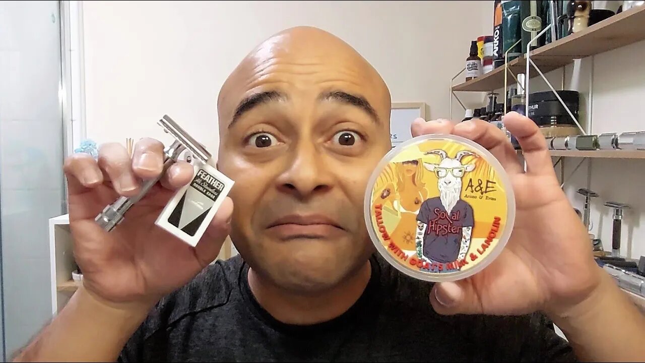 ASMR Merkur 34C HD DOES IT WORK BETTER with Feather Blade. A&E SoCal Hipster Set.