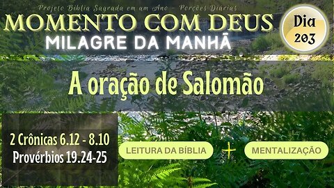 MOMENTO COM DEUS - MILAGRE DA MANHÃ - Dia 203/365 #biblia