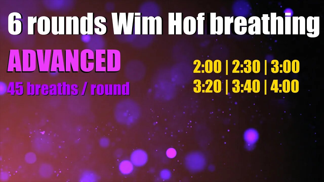 Wim Hof advanced breathing 6 rounds - 45 breaths / round