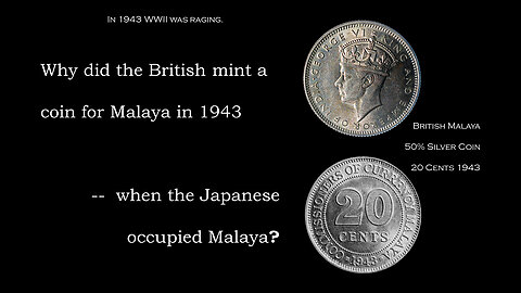 British Malaya KGVI 20 Cents 1943 Silver Coin WWII Japanese Occupation PV3