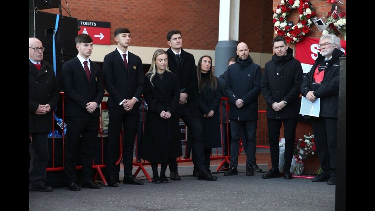 Erik ten Hag and Marc Skinner all at the Munich Memorial