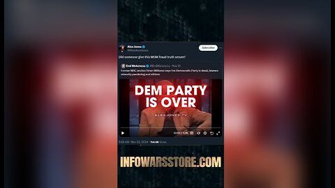 MSNBC Admits Democrat Party Dead - Alex Jones on X