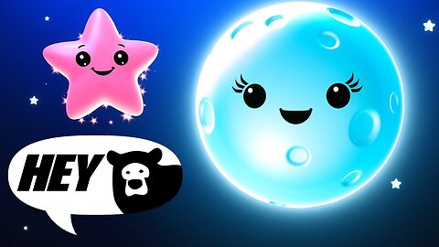 Hey Bear Sensory - Mindful Moon and Sleepy Stars - Wind down and Relax - Calming Bedtime Video