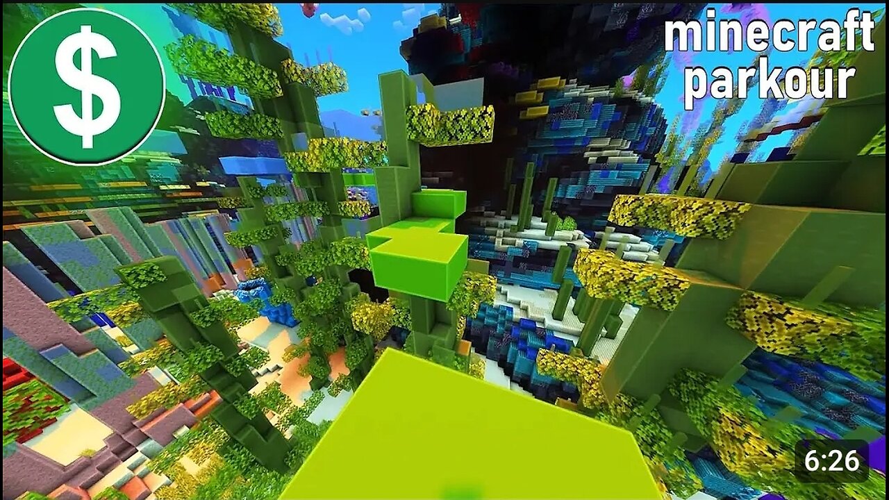 Minecraft Parkour gameplay. Minecraft