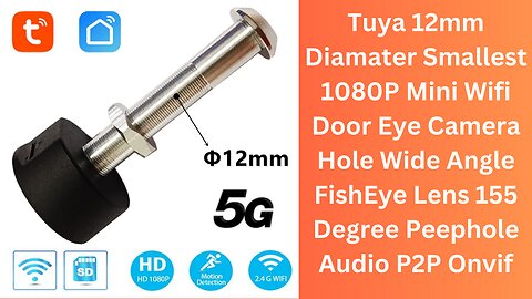 Tuya 12mm Diamater Smallest 1080P Mini Wifi Door Eye Camera