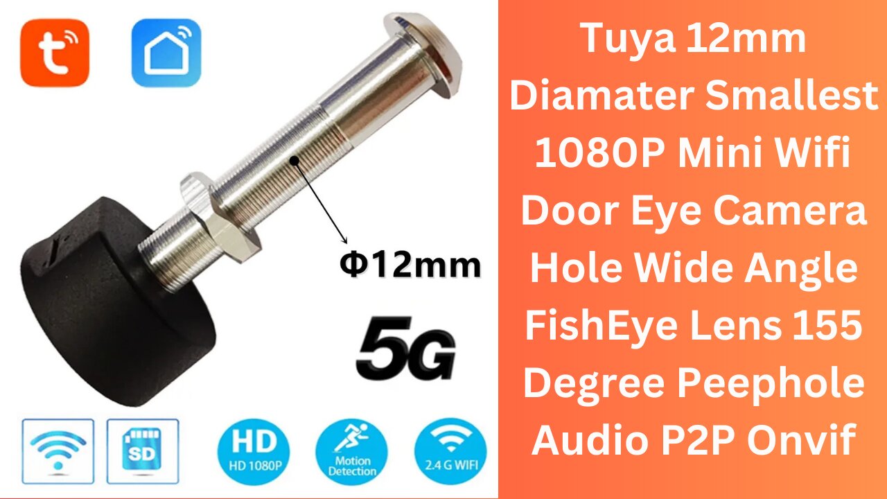 Tuya 12mm Diamater Smallest 1080P Mini Wifi Door Eye Camera