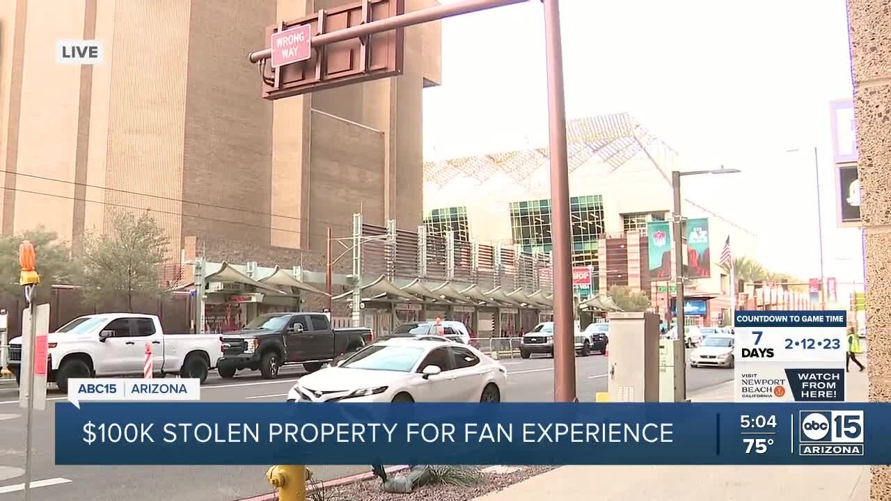 Phoenix police investigating theft of over $100k worth of equipment for NFL Experience