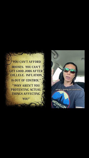 “You college guys are protesting about stuff overseas”