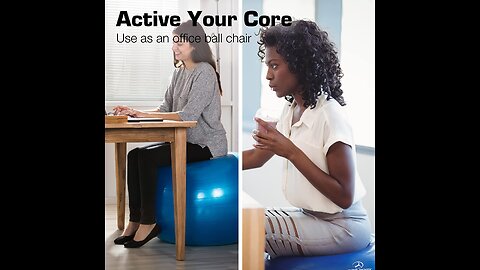 ProBody Pilates Ball Exercise Ball Yoga Ball, Multiple Sizes Stability Ball Chair, Gym Grade Bi...