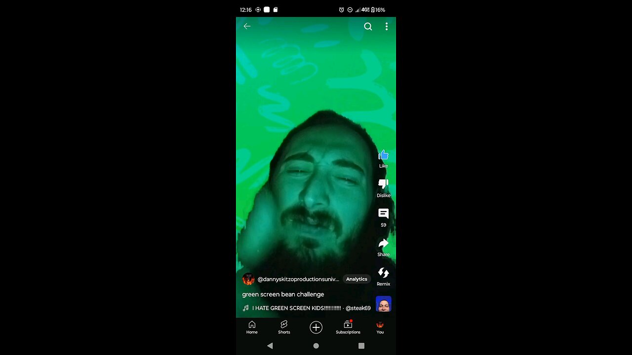 the green screen bean challenge