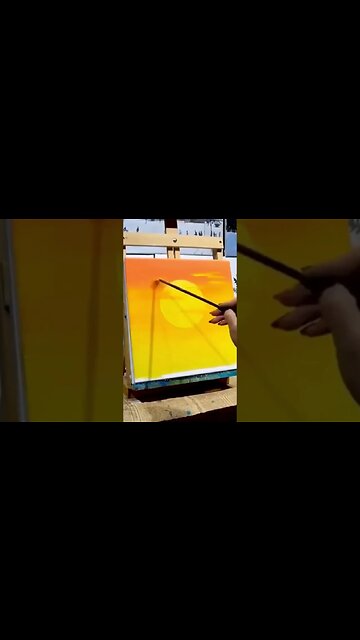 Sunrise Art 😁☀️ Sunset Scenery with Oil Pastel for beginners - Step by Step @tvasart #viral #shorts
