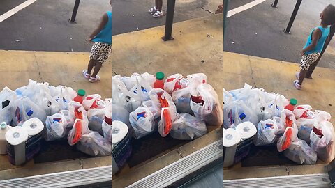 Woman Get's Angry at Her Baby Daddy For Buying Groceries Instead of Giving Her The Money