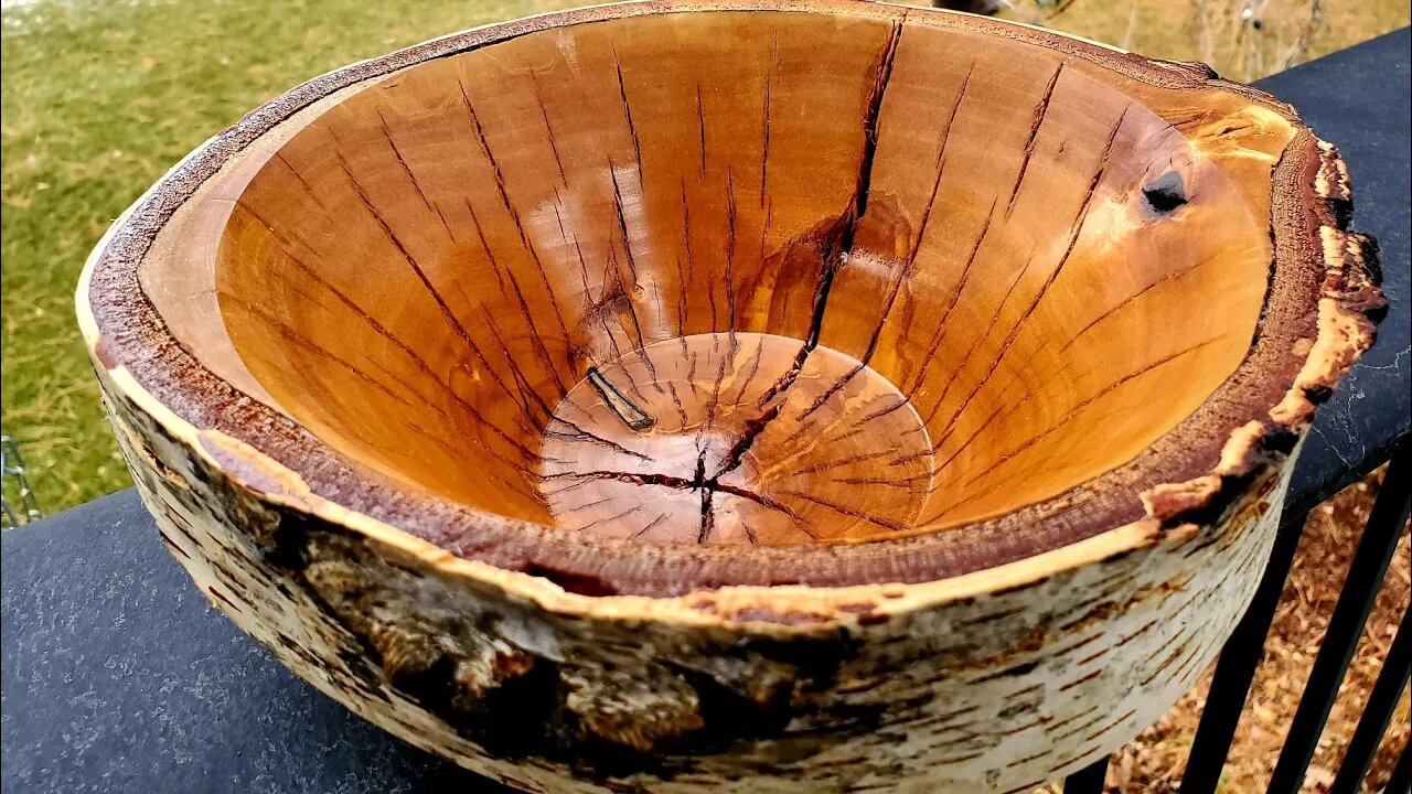 Birchwood bark bowl by my 11 yo son. Woodturning to Support OURRESCUE.ORG: O.U.R. at ArtForOUR.org