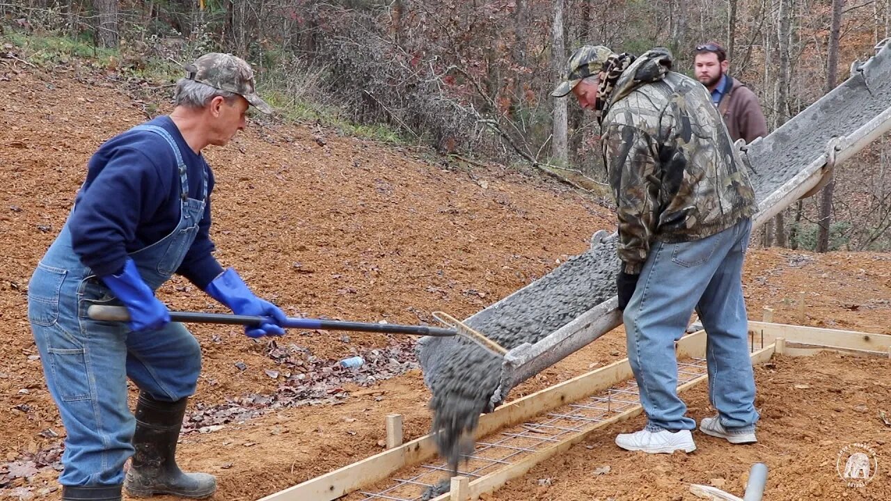 S1 EP12 | TIMBER FRAME BASICS | POURING CONCRETE FOOTERS FOR THE CABIN