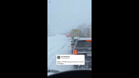 Snowstorm on i94 Michigan