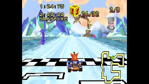 Crash Nitro Kart (GBA) - Meteor Gorge Relic Race Gameplay