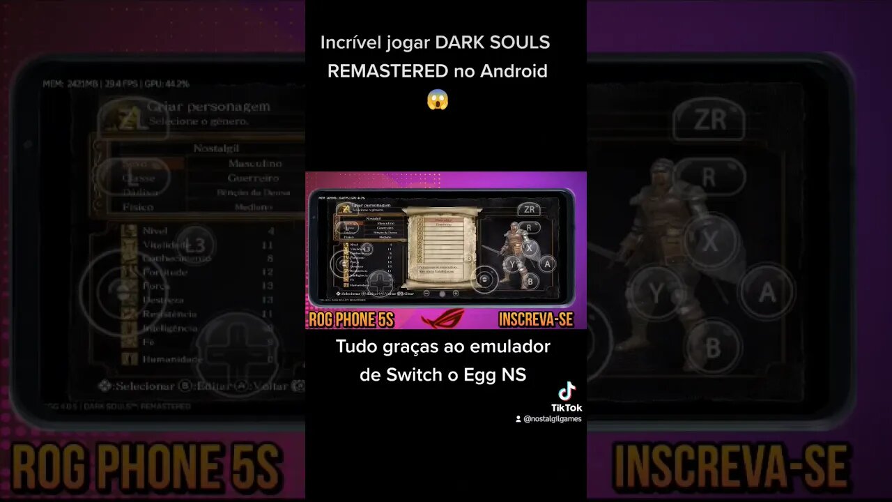 Que incrível poder jogar DARK SOULS REMASTERED no celular Android, graças ao Egg NS Emulator Switch