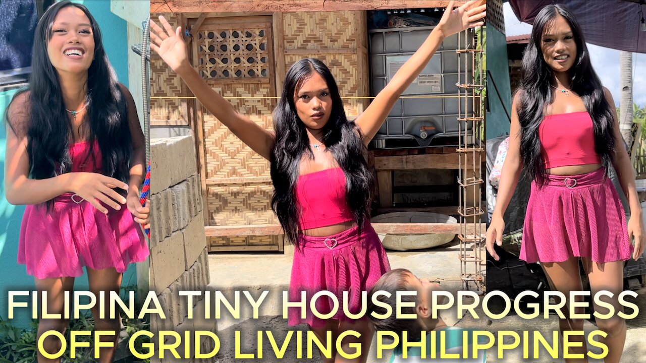 🇵🇭 Hot Filipina Morena Beauty Tiny Solar House Building Progress & Goats OFF GRID LIVING PHILIPPINES