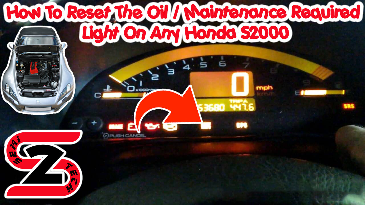 How To Reset Any Honda S2000 Oil Light / Maintenance Light Required