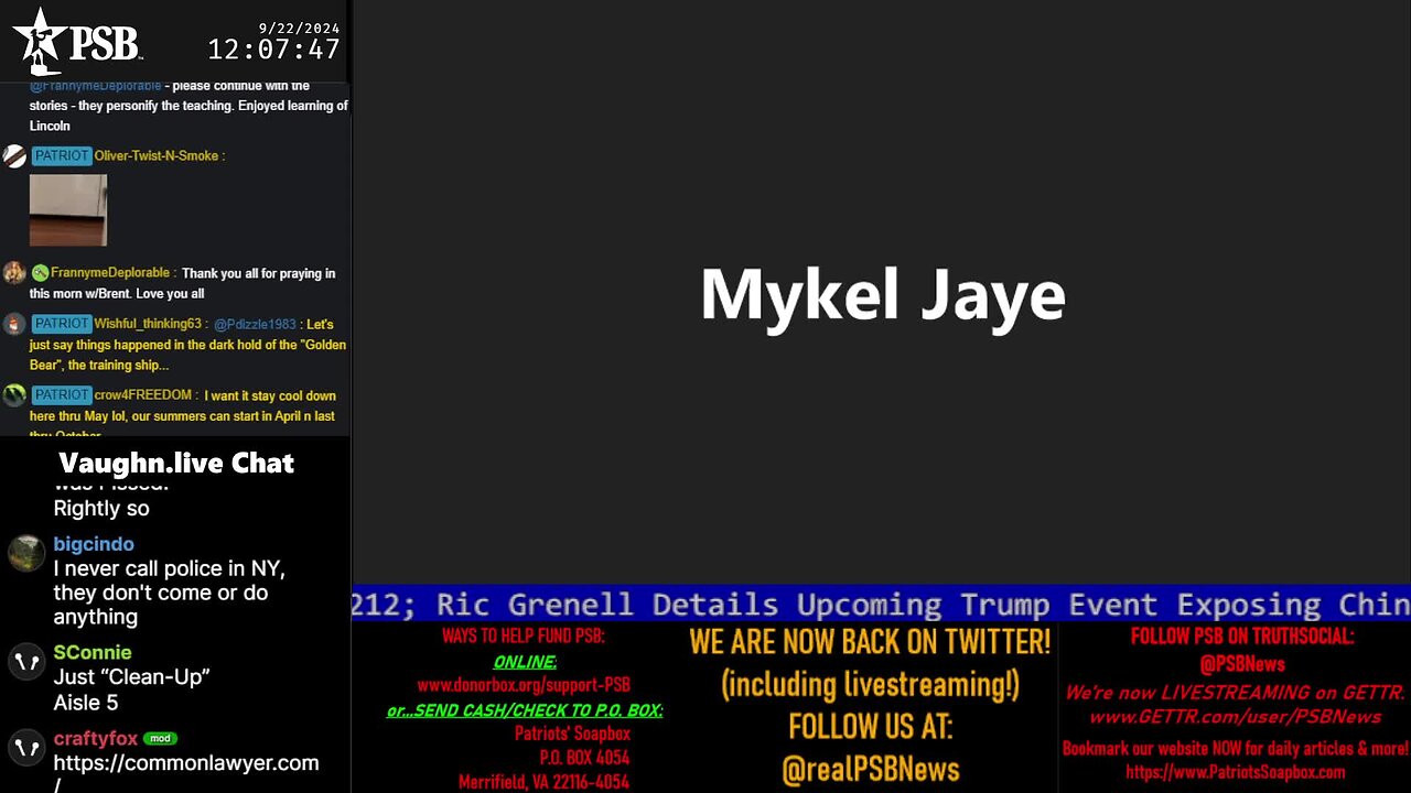 2024-09-22 12:00 EDT - Mykle covering: