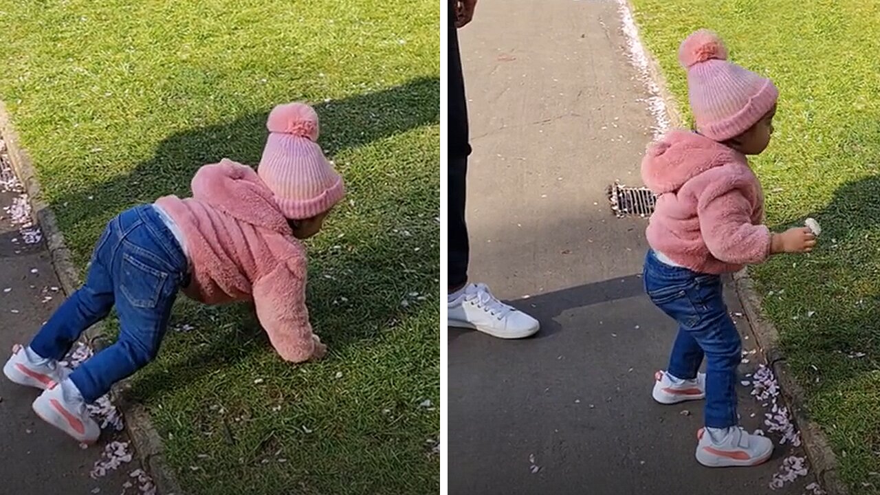 Adorable Little Girl Likes To Be Extra Cautious