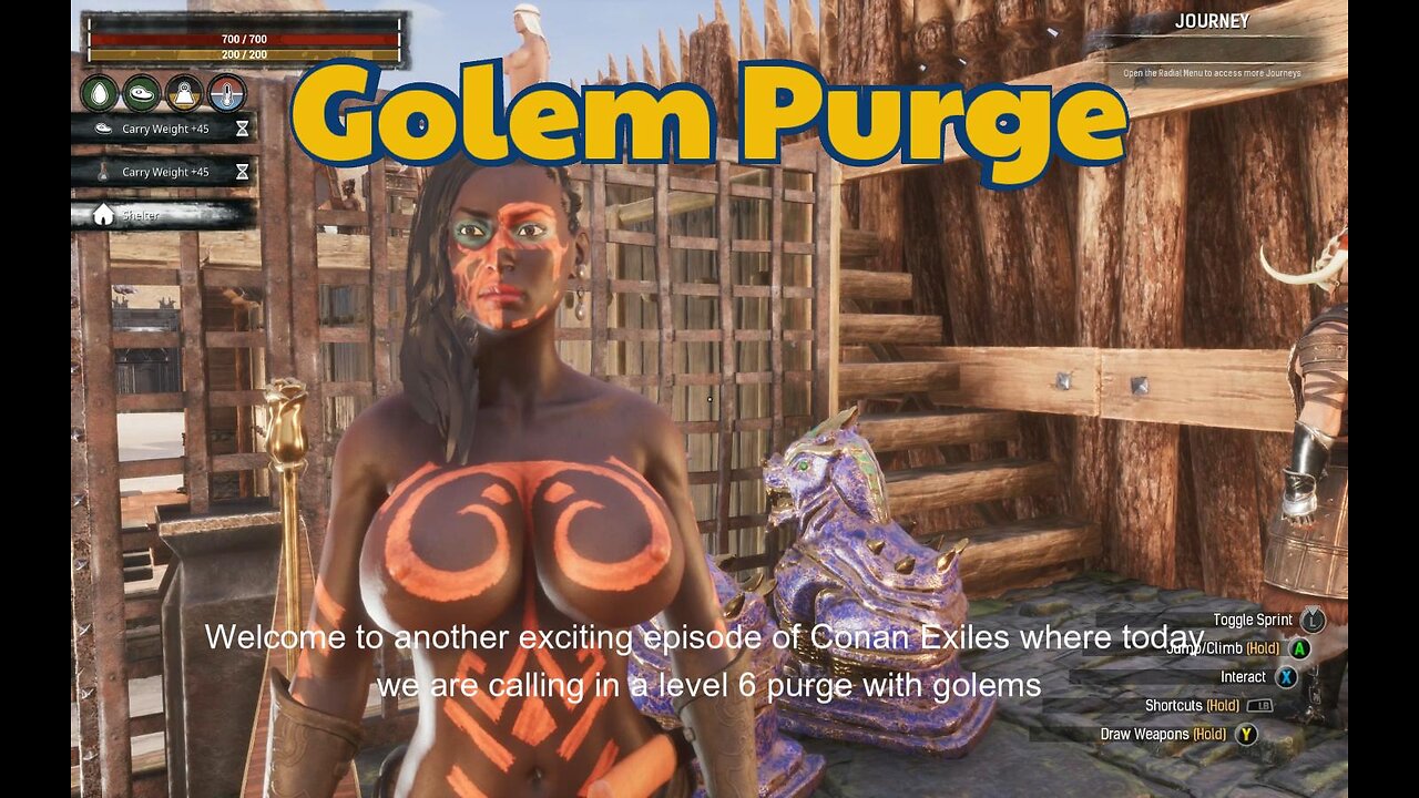 Conan Exiles, Golem purge, level 6, bouncing, Busty, Boobs, breast Expansion