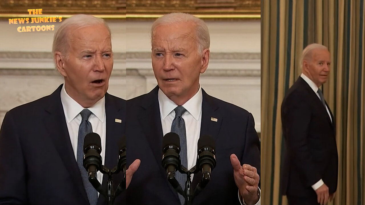 Pure Evil: Biden says "no one is above the law," smirks, shuffles away.