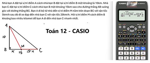 Toán 12: Nhà bạn A đặt tại vị trí điểm A cách nhà bạn B đặt tại vị trí điểm B một khoảng là 10km.