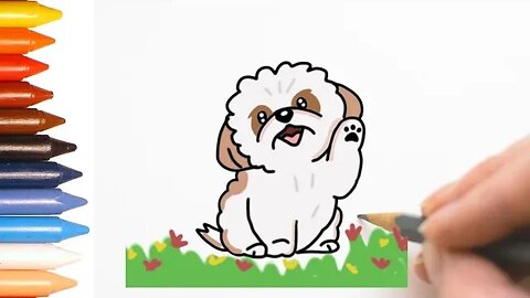 COMO DESENHAR SHIH-TZU KAWAII - FÁCIL - PASSO A PASSO