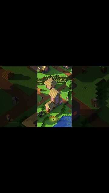 MINECRAFT: COMO É LINDA Á VILA VISTA DE CIMA! #shorts