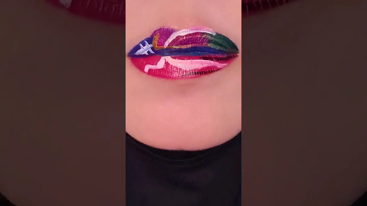 Creative Lip Art Makeup Design #shorts #shortvideo #viral #lipswatches #trending #fyp #short