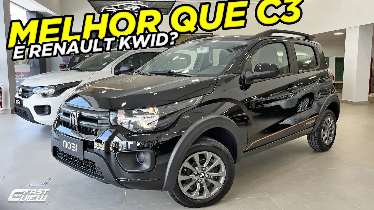 NOVO FIAT MOBI TREKKING 2023 MAIS BARATO E ECONÔMICO QUE CITROEN C3 E RENAULT KWID VALE A PENA?