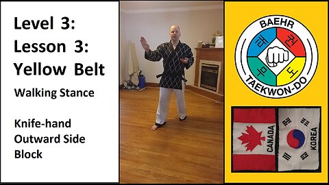 Baehr Taekwondo: 03-03: Yellow Belt: Walking Stance - Knife-hand Outward Side Block