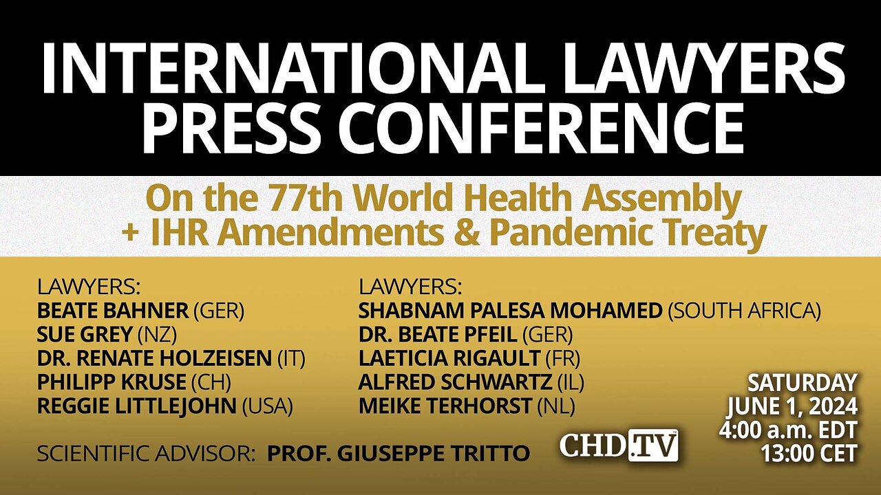 International Lawyers Press Conference on the 77th WHA, IHR Amendments + Pandemic Treaty | June 1