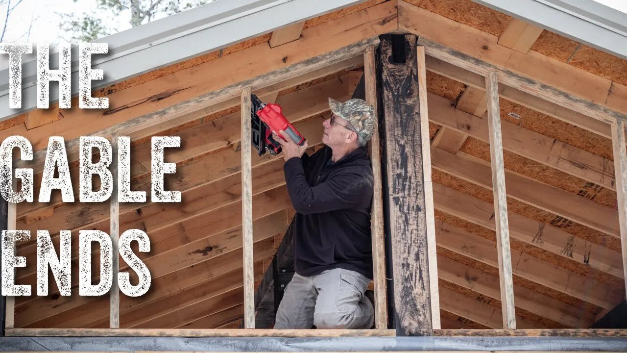 TIMBER FRAME CABIN | FINISH FRAMING THE GABLE ENDS