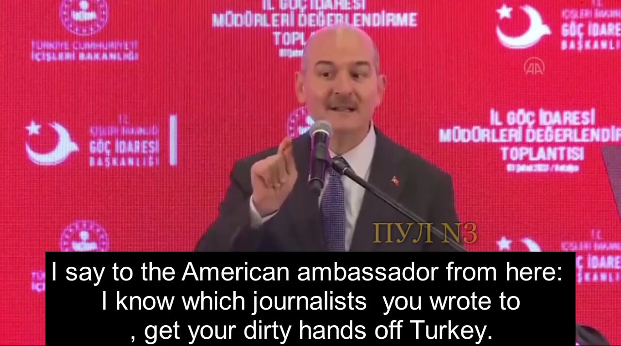 Turkish Interior Minister to the US Ambassador in Ankara: "Get your dirty hands off Turkey"