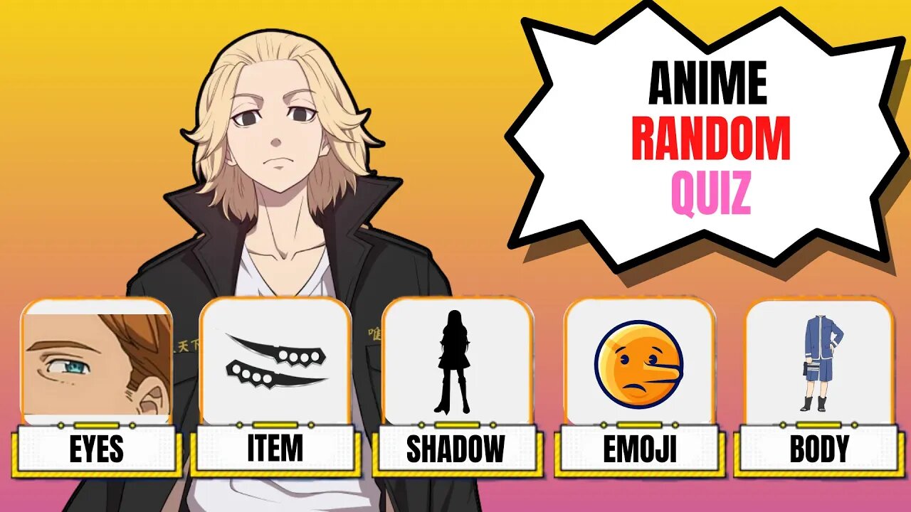 Anime Random Quiz - 12 Characters - Hard Level