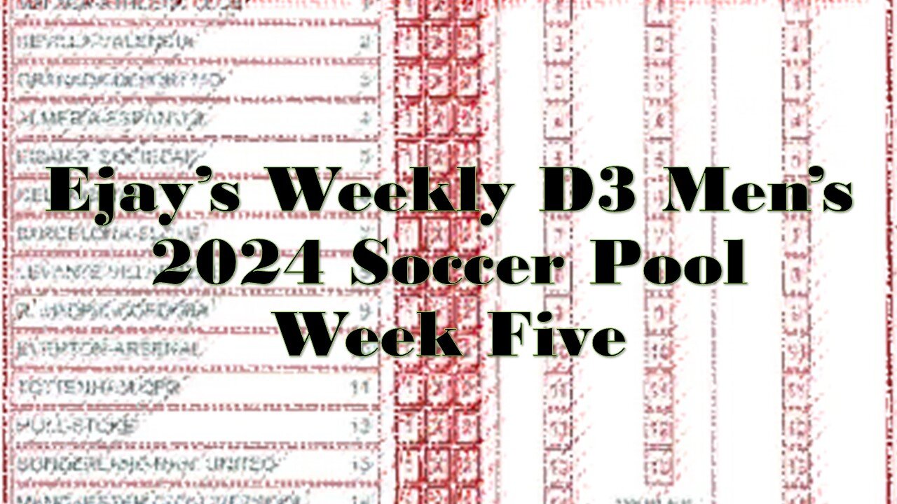 EJay’s Weekly Men’s D3 Pool - Week Five