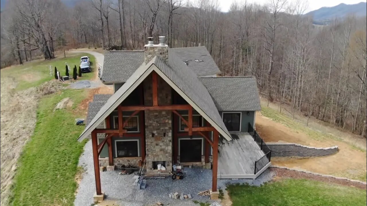 Amazing Custom Timber Frame House With Tree Bark Siding, One Of A Kind