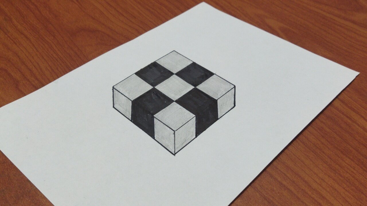 Easy 3D Drawing Cube | 3D Trick Art on Paper | Realistic Cube