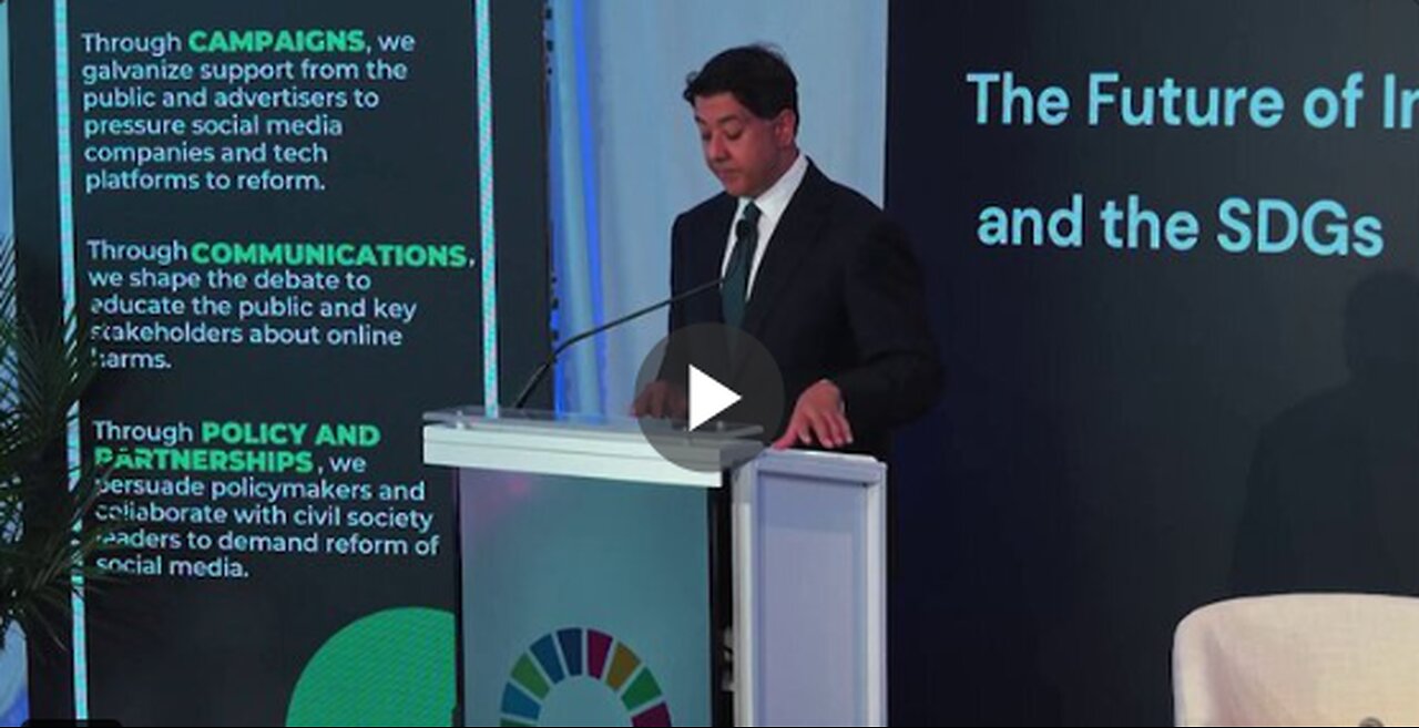 Imran Ahmed, CEO of the Center for Countering Digital Hate, speaking at the UN...