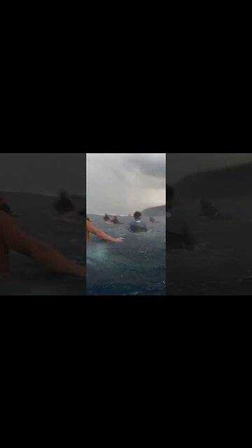 The insane wave take off shocks other surfers